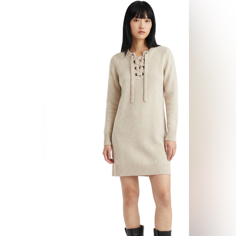 Madewell Merino Sweater Dress Lace-Up M